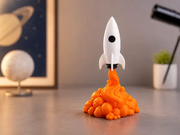 Rocket Launch Desk Buddy - Space Decor