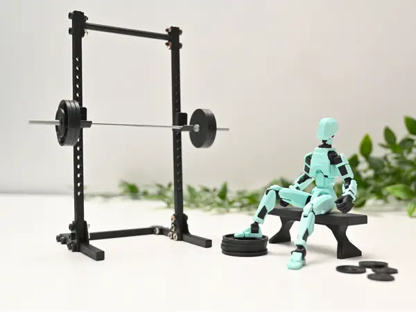 Mini Gym Rack with Bench Barbell and Weight Plates