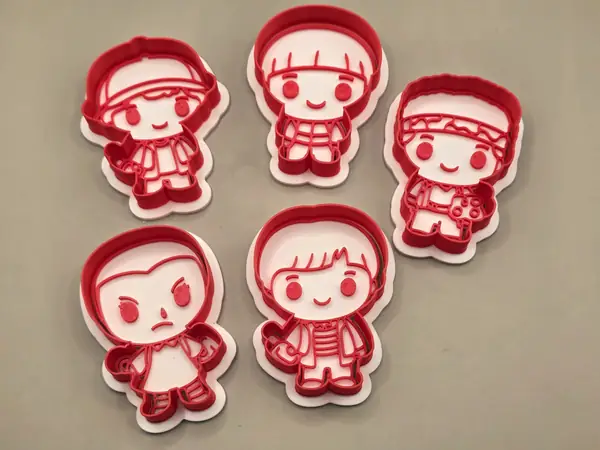 Stranger Things Group Chibi Cutter Stamp Cookie