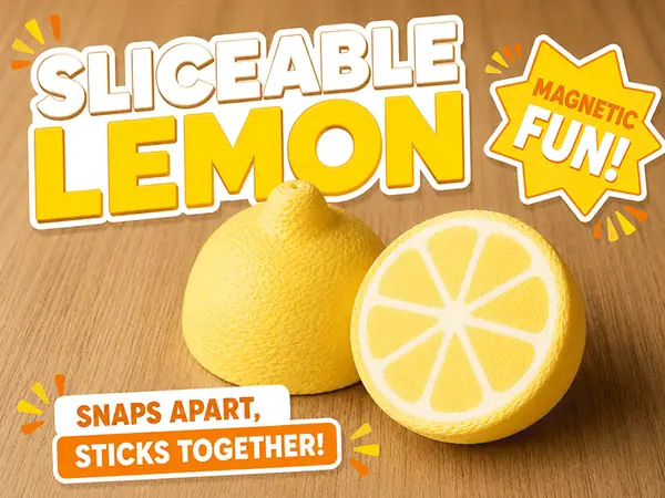 Sliceable magnetic lemon toy