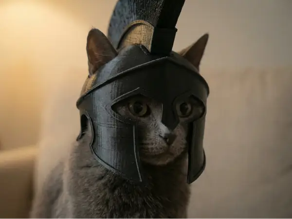 Spartan Warrior Cat Helmet