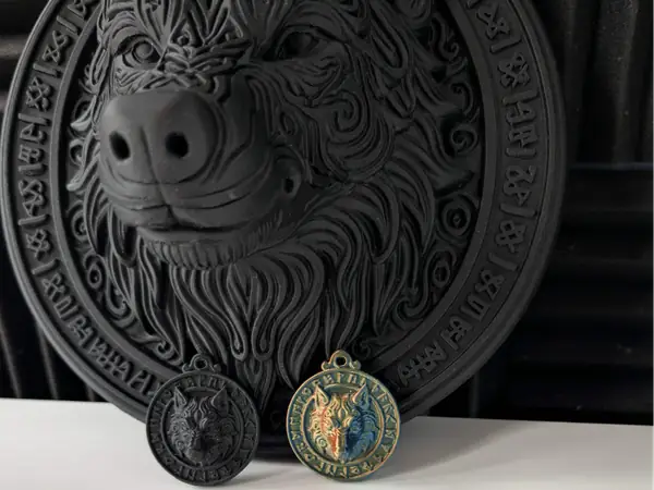 Fenrir Wolf Pendant Viking Wolf Keychain Necklace