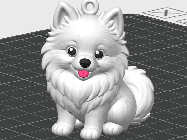 Chaveiro Miniatura Cachorro Spitz Branco