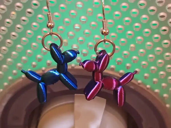3D Balloon dog earrings