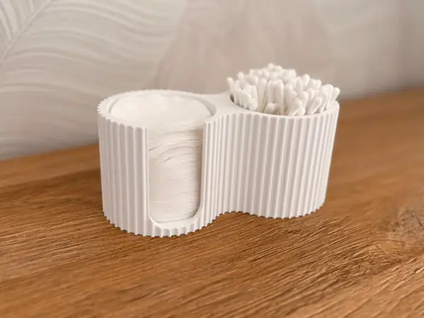 Pads & Swabs Holder Ribbed Bath Organizer