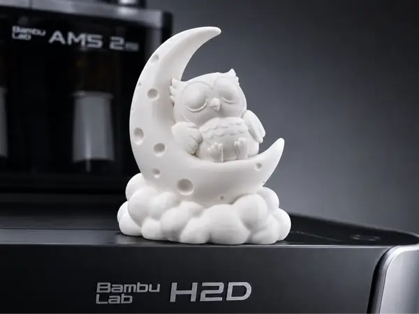 Napping Owl on Moon Cradle