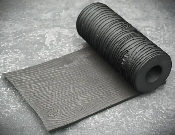 Textured Roll With Wood Grain Pattern