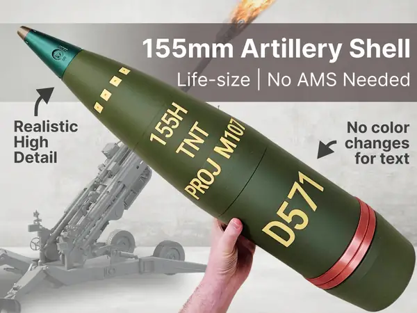 Life-Size 155mm Artillery Shell | High Detail