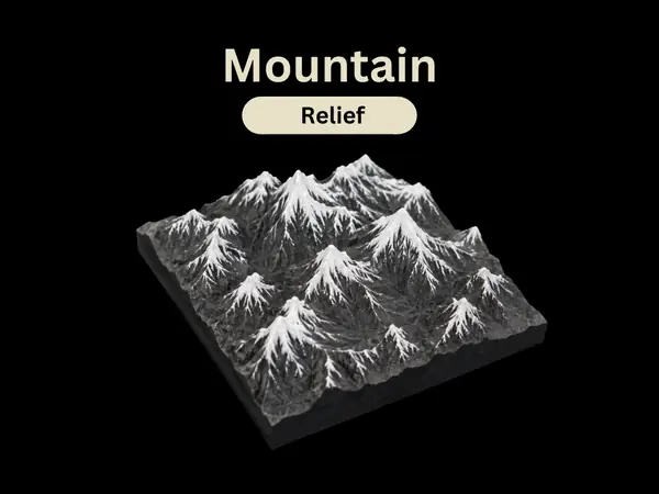 Alpenrelief mit Schneegipfeln