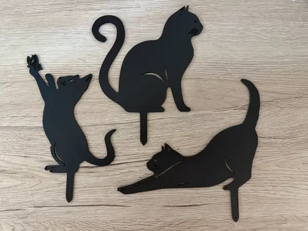 3x Katzen Deko für den Garten