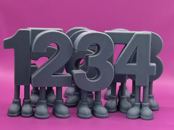 3D Printable Digits with Legs 0 to 9 Set