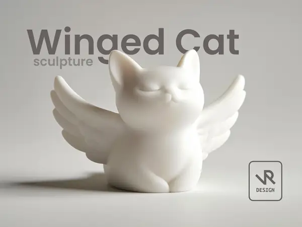 Winged Cat Sculpture