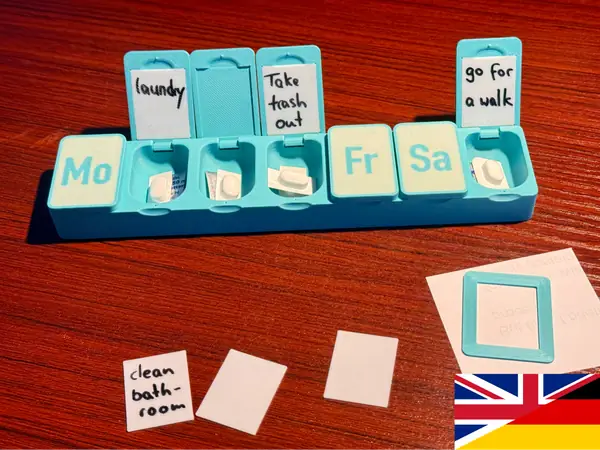 pill box with weekly task organization