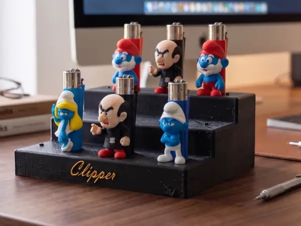 Custom 3D Printed Clipper Lighter Stand – 15 Slots