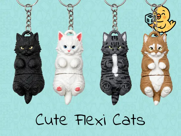 Cute Cat Keychain Toy – Articulated Flexi Kitty