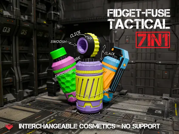 Fidget-Fuse Tactical 7-in-1 Snap-Fit Fidget Toy