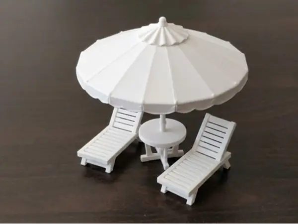 Beach Umbrella with Side Table