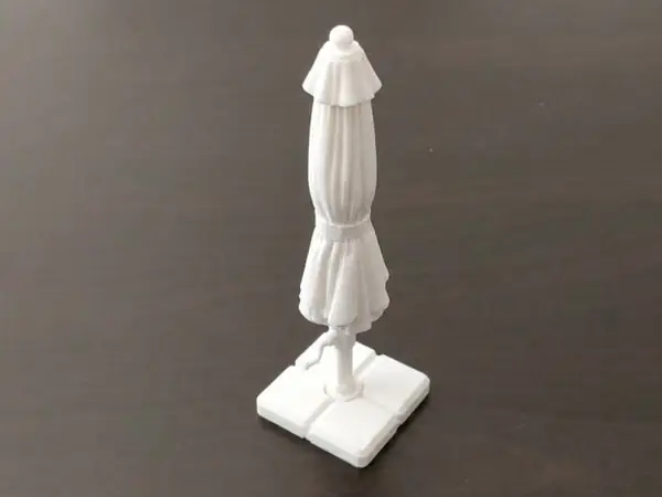 Closed Garden Patio Umbrella - Realistic Miniature