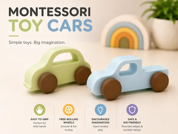 Montessori Wooden style cars