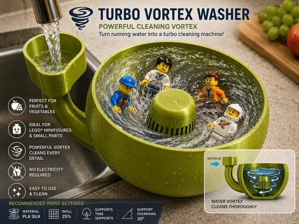 Turbo Vortex Washer Fruit & Mini Figure Clea. Bowl
