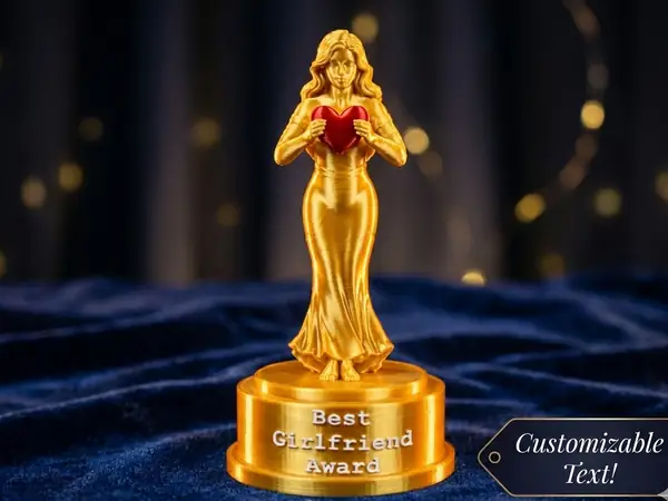 Oscar Style "Best Girlfriend" Statue Custom Text
