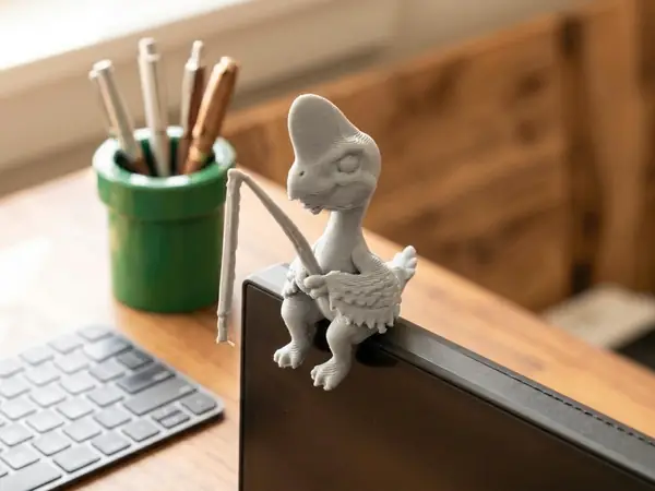 Sitting Oviraptor Monitor Buddy - desk decor