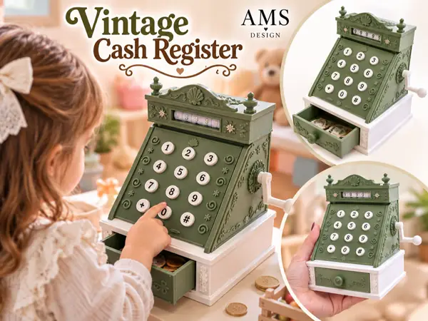 Functional Vintage Cash Register Toy