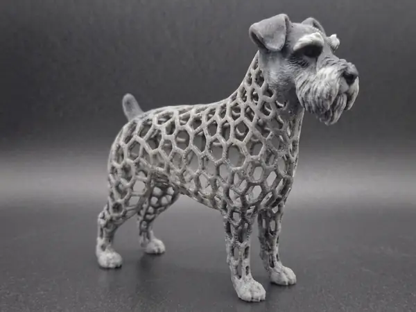 Stylized Sculpture Voronoi Schnauzer Dog Figurine