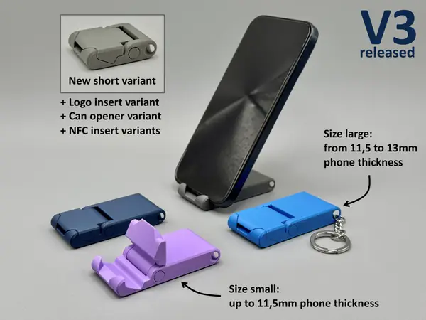Small smartphone stand  -  print in place design