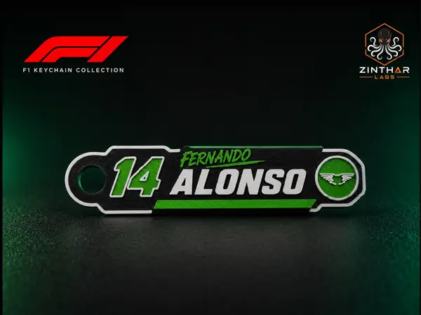 Fernando Alonso #14 F1 Keychain