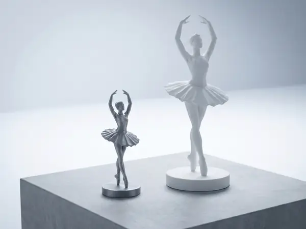 Statuetta di ballerina low poly