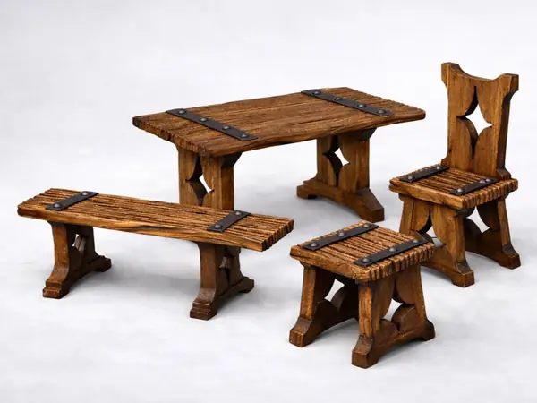 Medieval Furniture Pack - Wooden Furniture for D&D