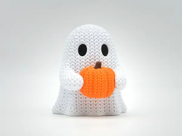 Knitted Pumpkin Ghost - Halloween