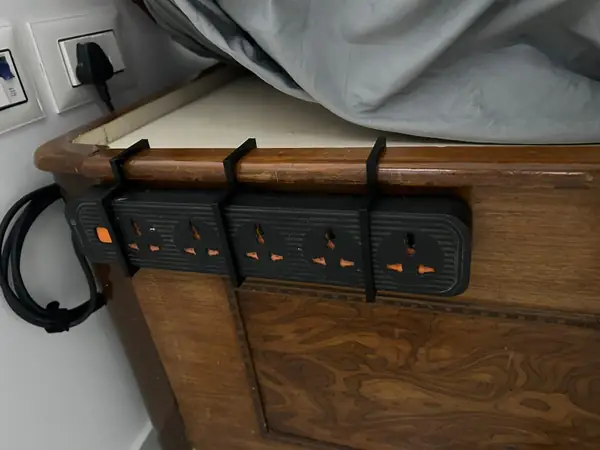 Power Strip Adapter for bed mounting