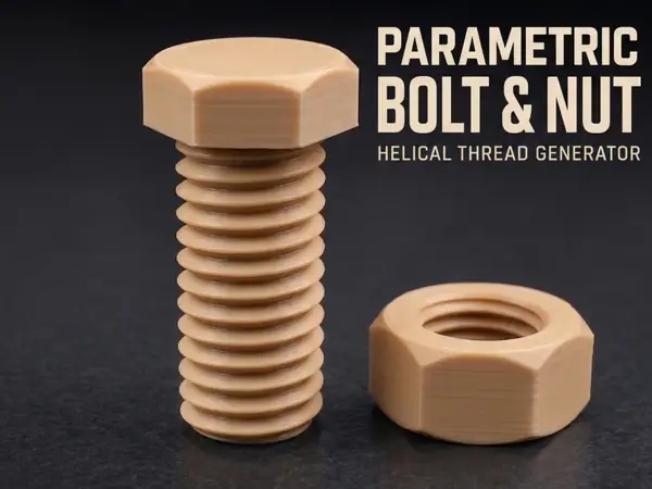 Parametric Bolt and Nut Super Customizble UPDATED