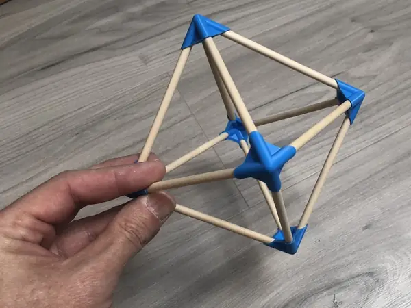 octahedron made of wooden stick