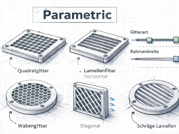 Parametric Ventilation / Filter Grid - OpenSCAD
