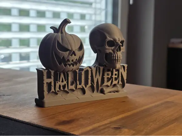 Halloween Pumpkin & Skull Sign Decor