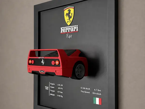Ferrari F40 – Wall Art with Frame