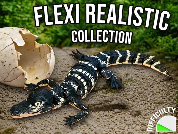 Realistic Flexi Baby American Alligator
