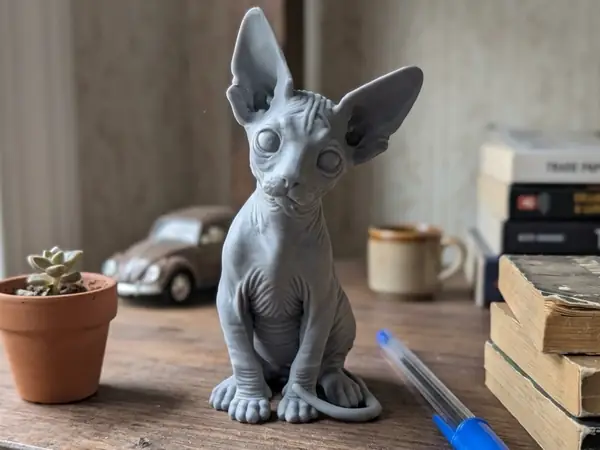 Highly Detailed Sphynx Kitten Figurine