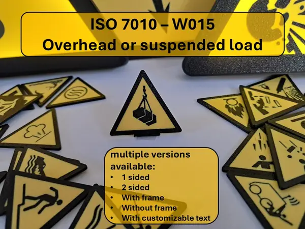 Warning - Overhead/ suspended load - W015 ISO 7010