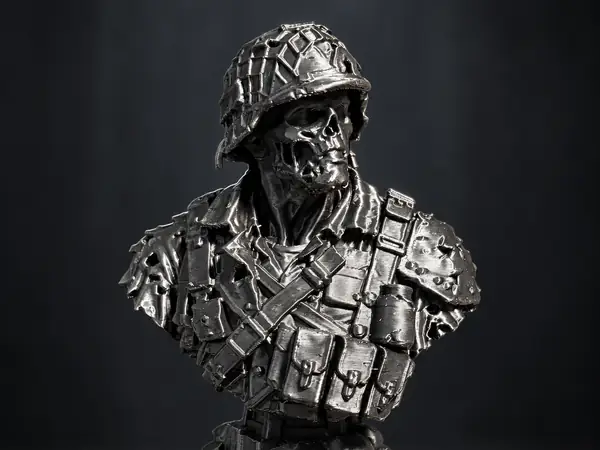 The Undead Soldier Bust – Zombie Horror Sculpture