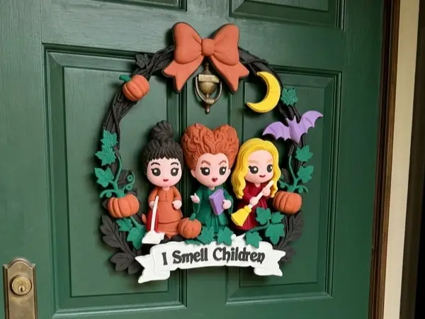Chibi Sanderson Sisters Halloween Wreath