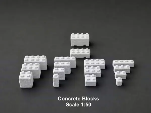 Modular Concrete Blocks Set – Scale 1:50