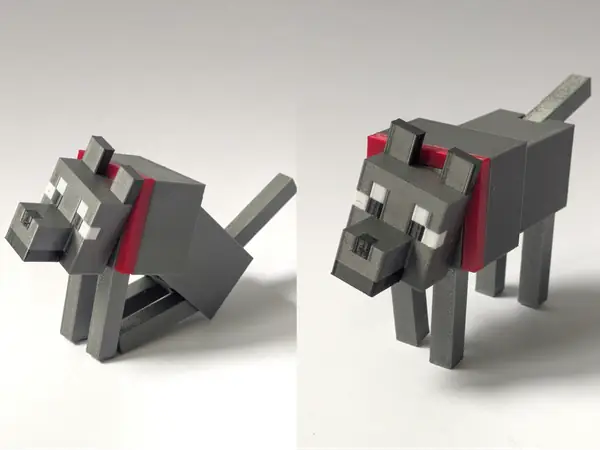 Articulated Minecraft Dog/Wolf - Print-in-Place 