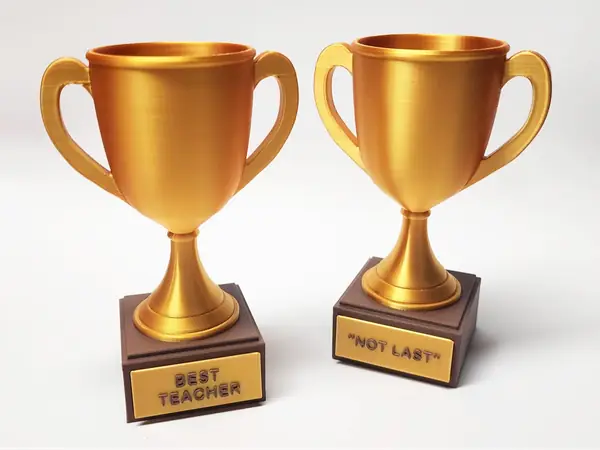 Trophy Cup with Easy Customizable Text Plate