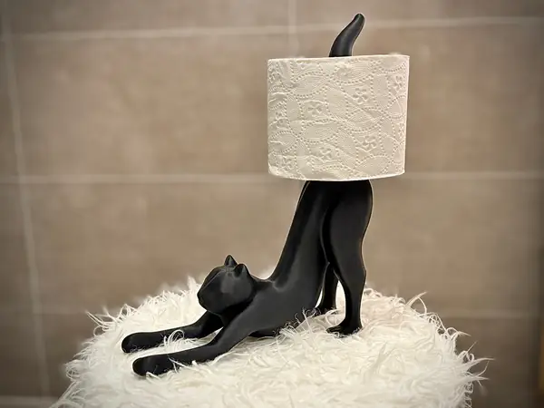 The Stretching Cat Toilet Paper Holder