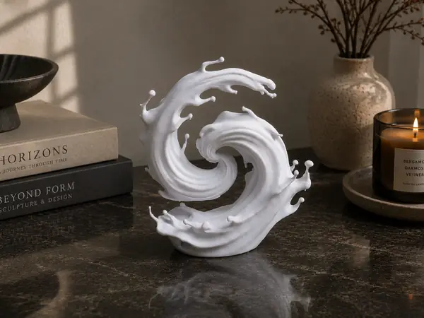 Liquid Wave Spiral Sculpture