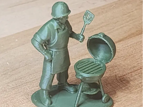 Green Man Army Toy Soldier Bar B Q Grilling Mini